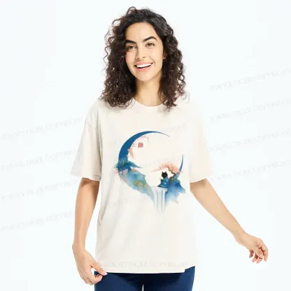 Tokyo-Tiger Tea And Tranquility: A Cat’s Zen Moment Washed T-Shirt