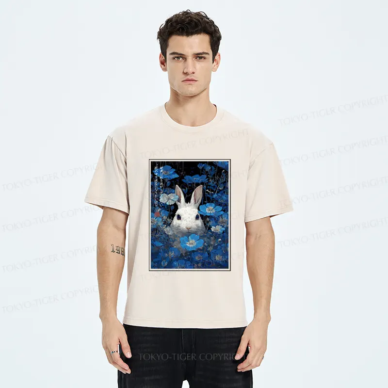 Tokyo-Tiger Whispers Of The Rabbit Among The Flowers Washed T-Shirt