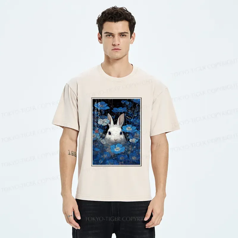 Tokyo-Tiger Whispers Of The Rabbit Among The Flowers Washed T-Shirt