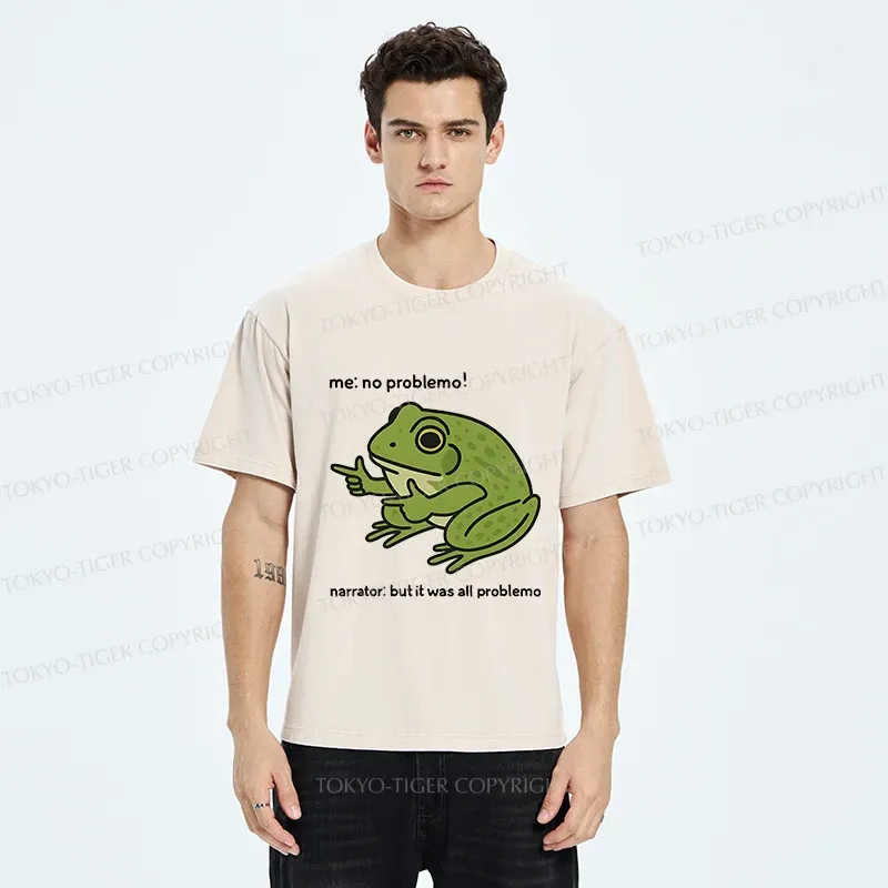 Tokyo-Tiger Stupid Frog Meme Washed T-Shirt
