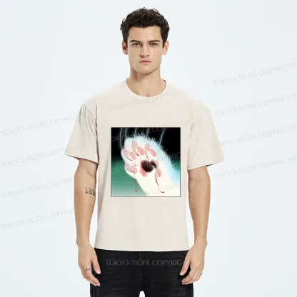 Tokyo-Tiger Ukiyoe Cat Paw Washed T-Shirt