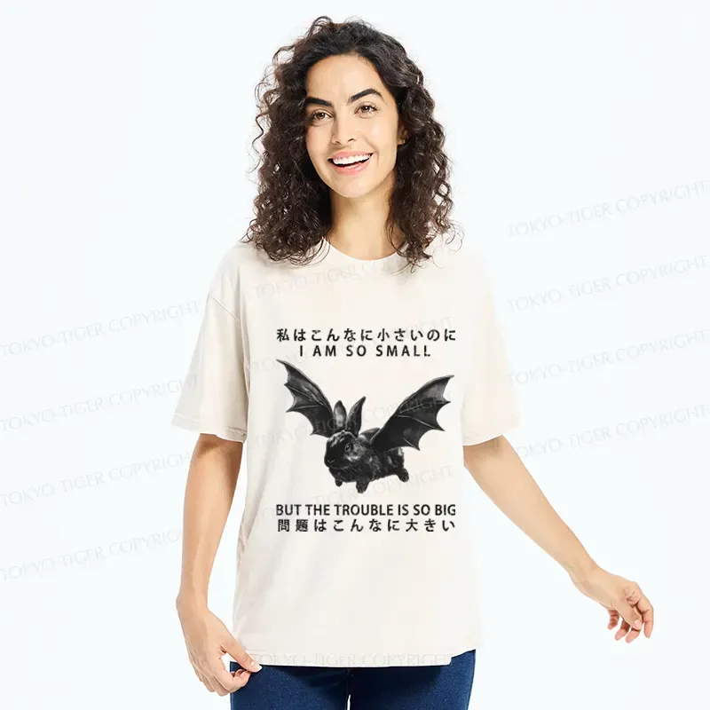Tokyo-Tiger Funny Rabbit：I Am So Small But The Trouble Is So Big Washed T-Shirt
