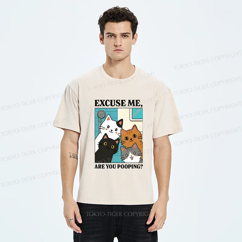 Tokyo-Tiger Cats Is Staring At You Washed T-Shirt