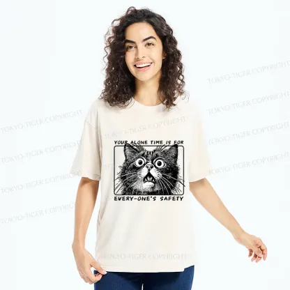 Tokyo-Tiger Cat Alone Meme Washed T-Shirt
