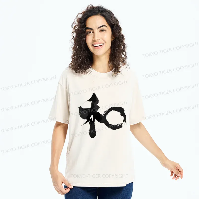 Tokyo-Tiger Peace Kanji Washed T-Shirt