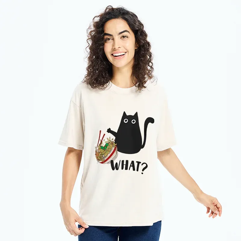 Tokyo-Tiger Naughty Cat Japanese Washed T-Shirt