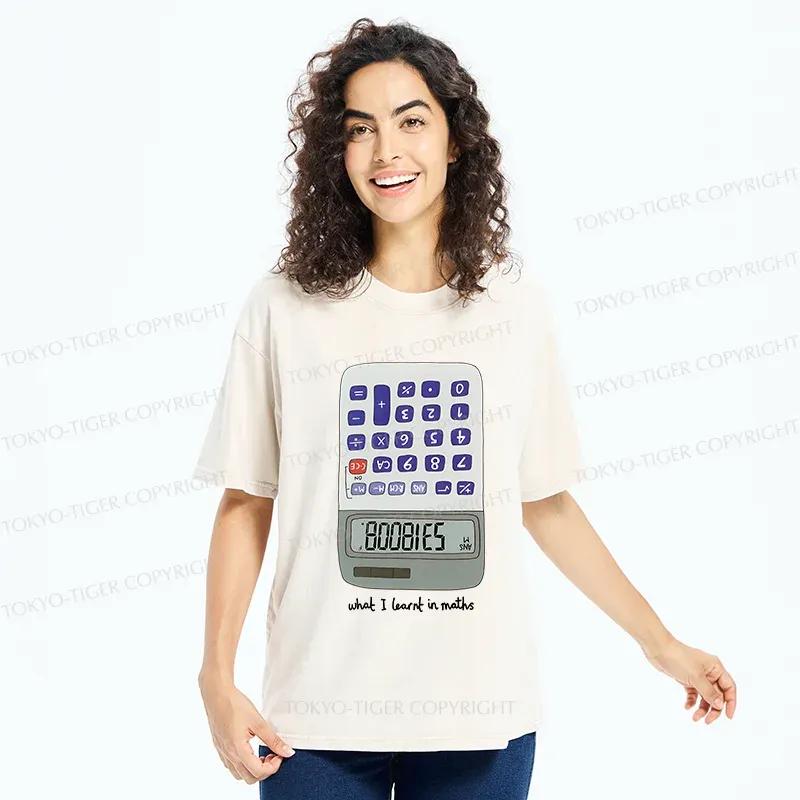 Tokyo-Tiger Calculator Funny Washed T-Shirt