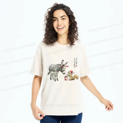 Tokyo-Tiger Not Enough Christmas Reindeer Donkey To The Rescue Washed T-Shirt