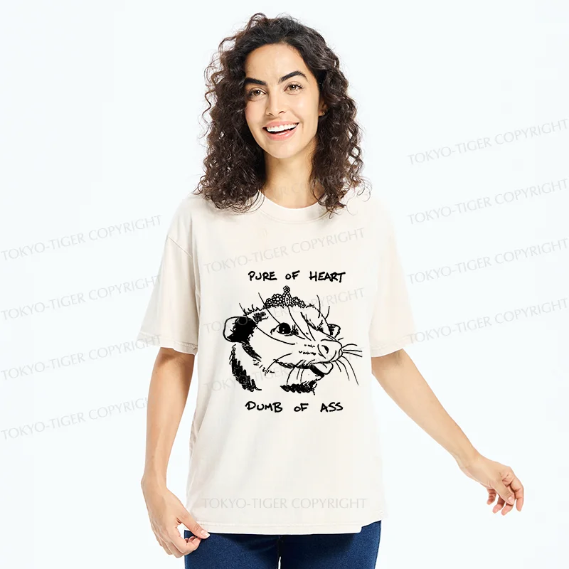 Tokyo-Tiger Contrasting Life Of The Possum Washed T-Shirt