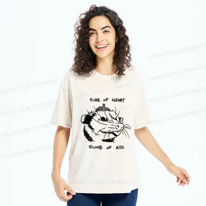 Tokyo-Tiger Contrasting Life Of The Possum Washed T-Shirt