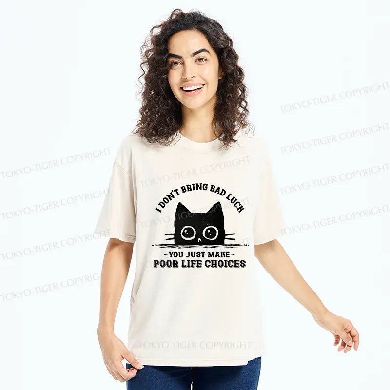 Tokyo-Tiger Black Cats Don't Bring Bad Luck Washed T-Shirt