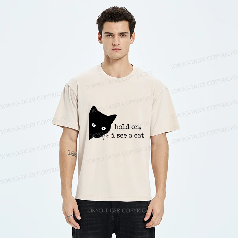 Tokyo-Tiger I Am Attracted To Cats Washed T-Shirt