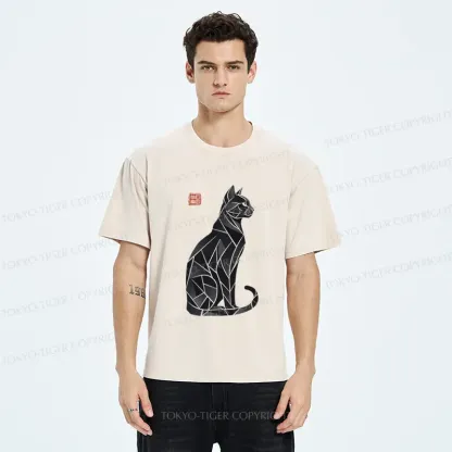 Tokyo-Tiger Mystic Cat: A Modern Design Washed T-Shirt