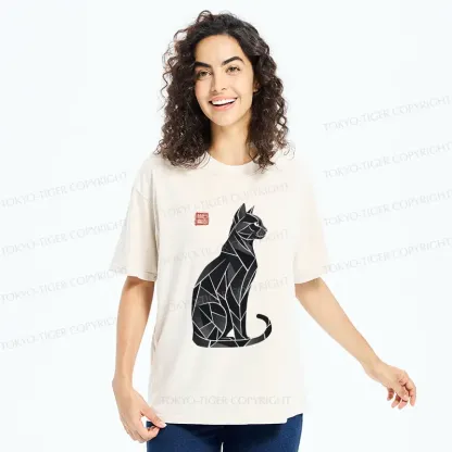 Tokyo-Tiger Mystic Cat: A Modern Design Washed T-Shirt