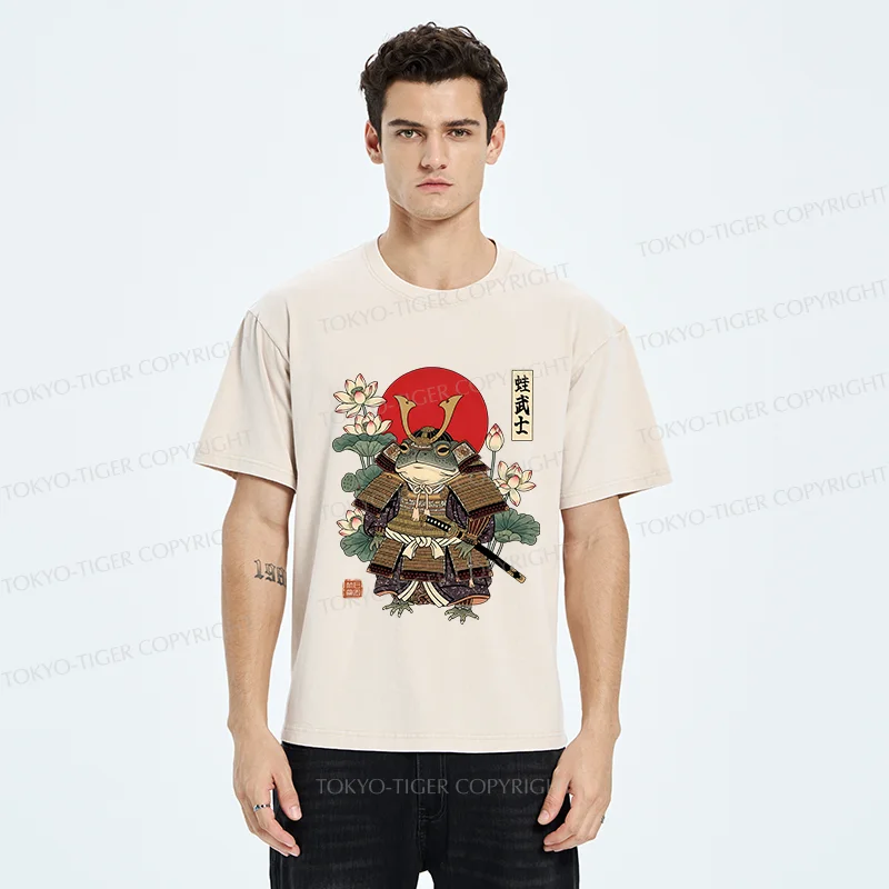 Tokyo-Tiger Traditional Frog Samurai Washed T-Shirt
