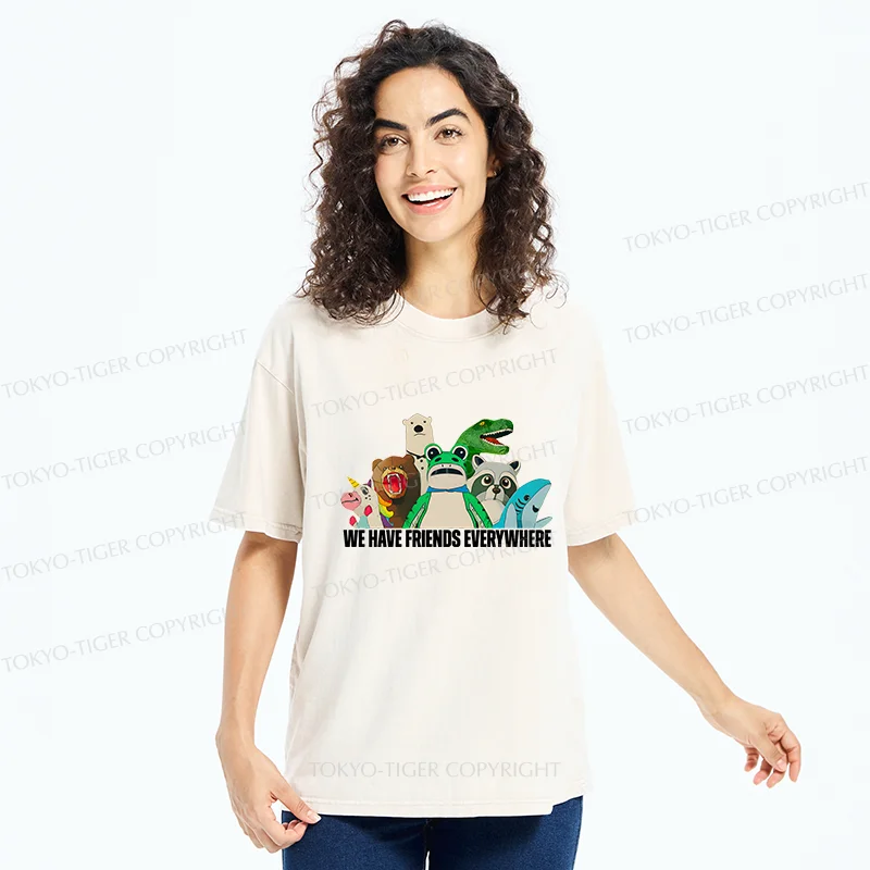 Tokyo-Tiger Frog Doll Costume Washed T-Shirt
