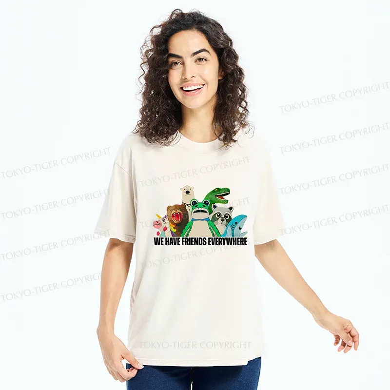 Tokyo-Tiger Frog Doll Costume Washed T-Shirt