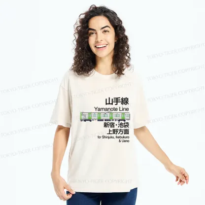 Tokyo-Tiger Yamanote Line Sign Japan Washed T-Shirt