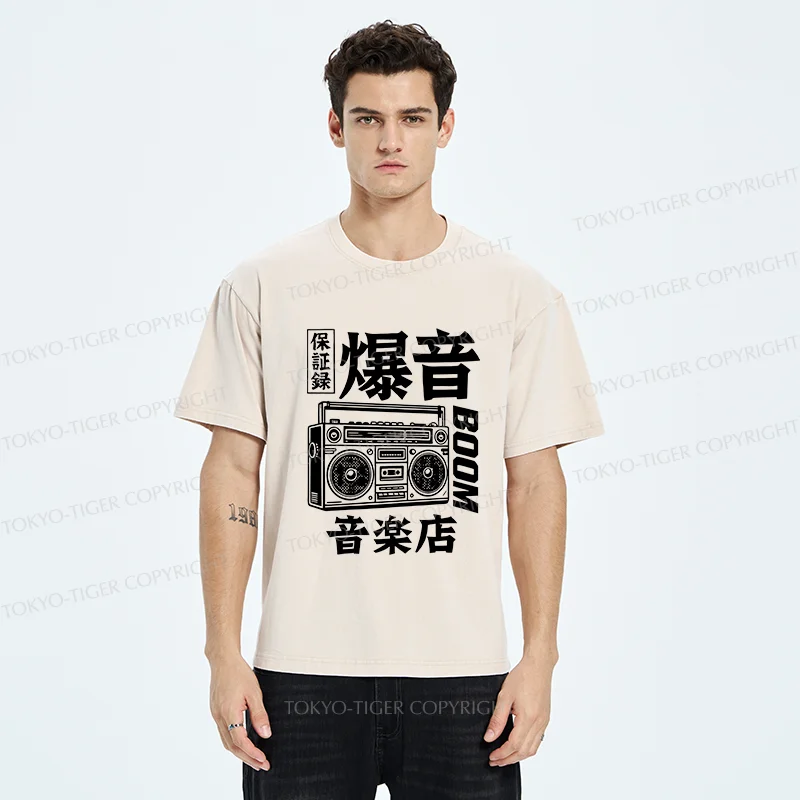 Tokyo-Tiger Retro Radio Washed T-Shirt