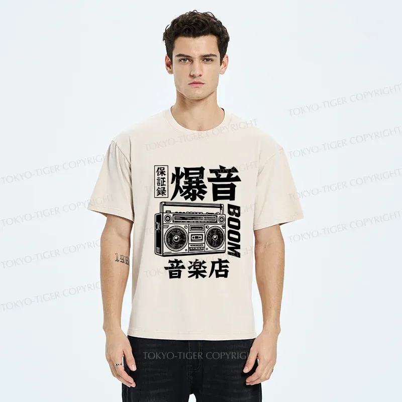 Tokyo-Tiger Retro Radio Washed T-Shirt