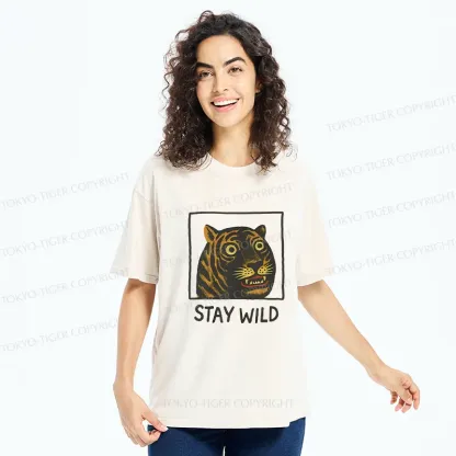 Tokyo-Tiger Silly And Cute Tiger Washed T-Shirt