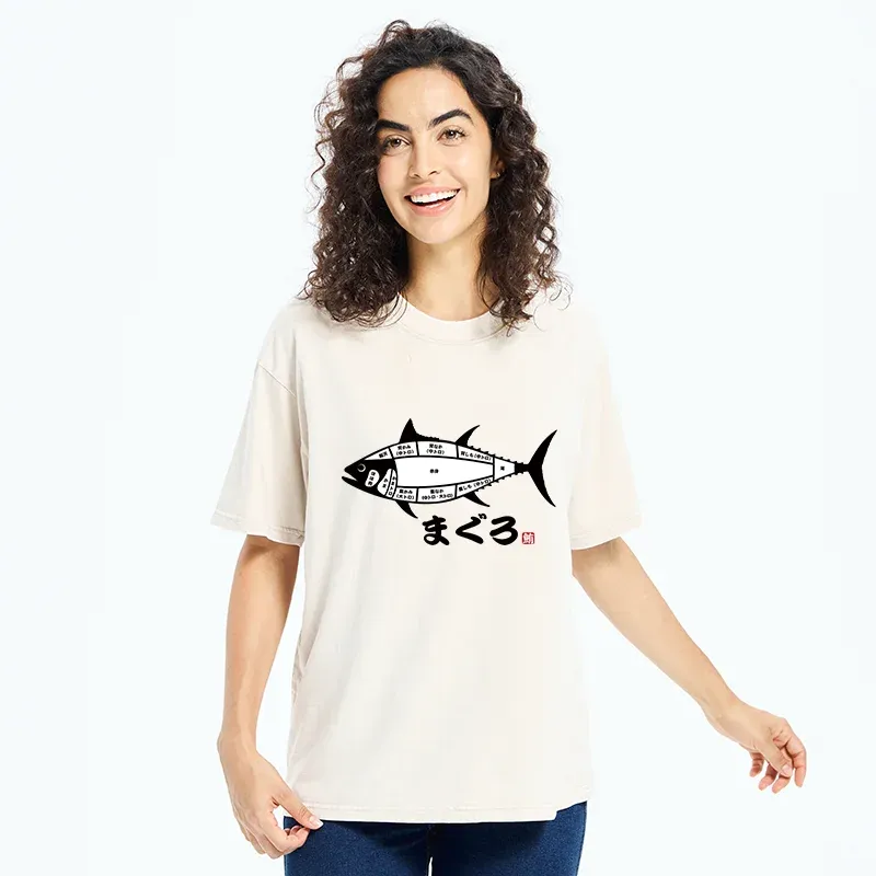 Tokyo-Tiger Tuna Usage Chart Washed T-Shirt