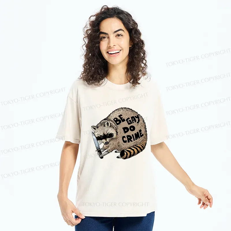 Tokyo-Tiger Criminal Raccoon Washed T-Shirt