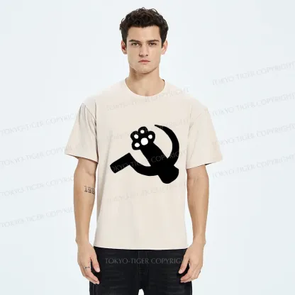 Tokyo-Tiger Funny Catism Washed T-Shirt