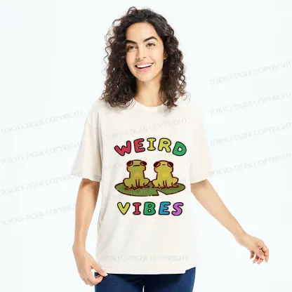 Tokyo-Tiger Weird Vibes Funny Washed T-Shirt