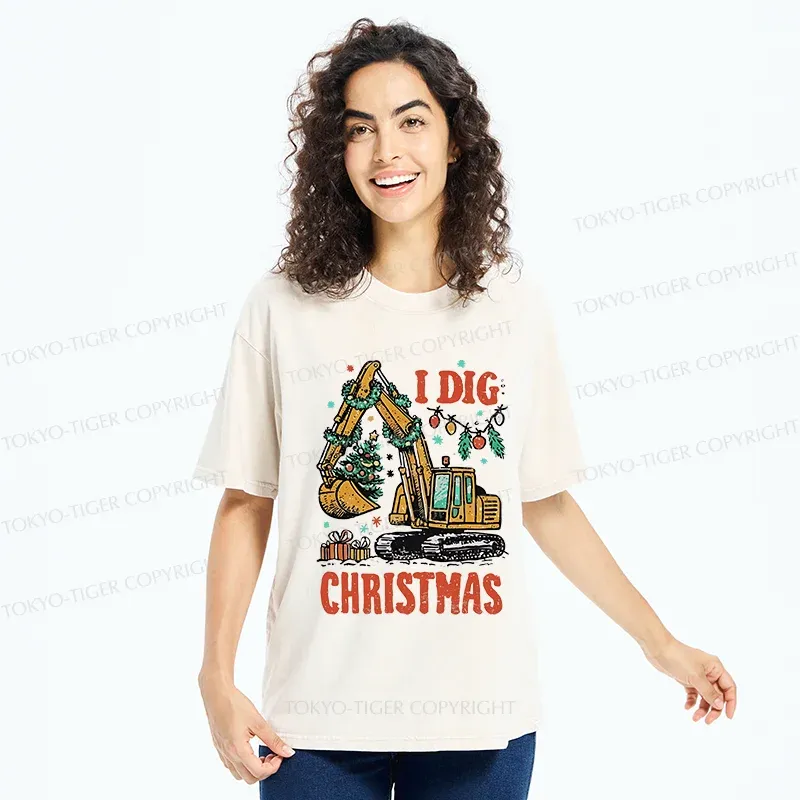 Tokyo-Tiger I Dig Christmas Washed T-Shirt