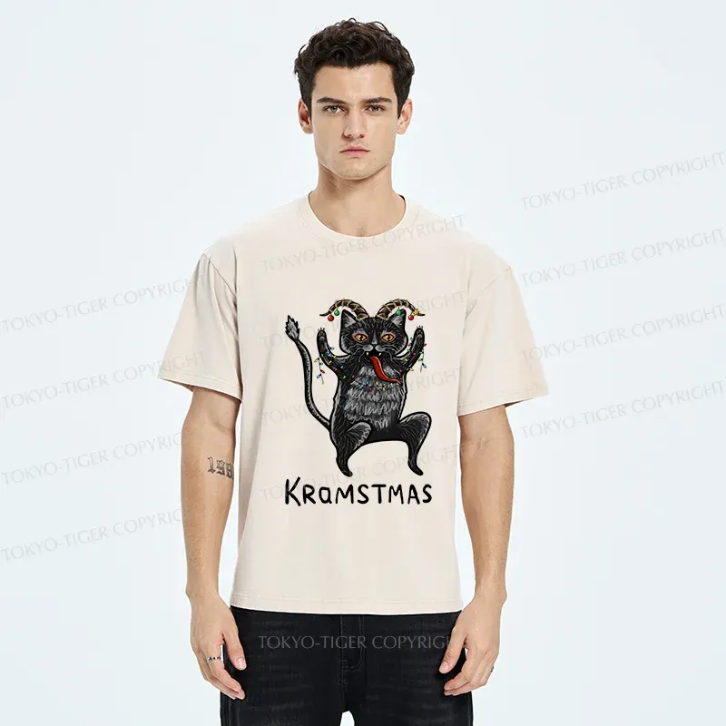 Tokyo-Tiger Kramstmas Japanese Washed T-Shirt