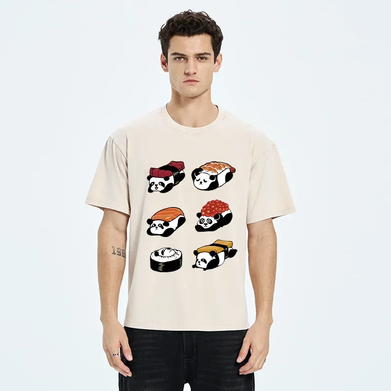 Tokyo-Tiger Panda Sushi Washed T-Shirt