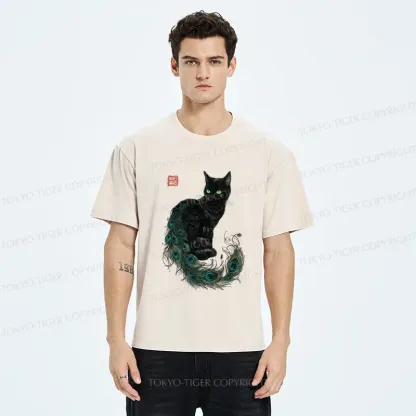 Tokyo-Tiger The Cat with a Peacock's Grace Washed T-Shirt
