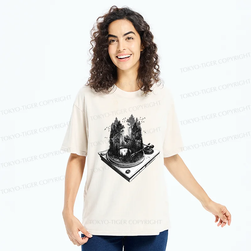 Tokyo-Tiger Music Forest Washed T-Shirt