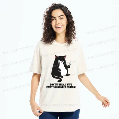 Tokyo-Tiger Cat Said Don't Worry Washed T-Shirt