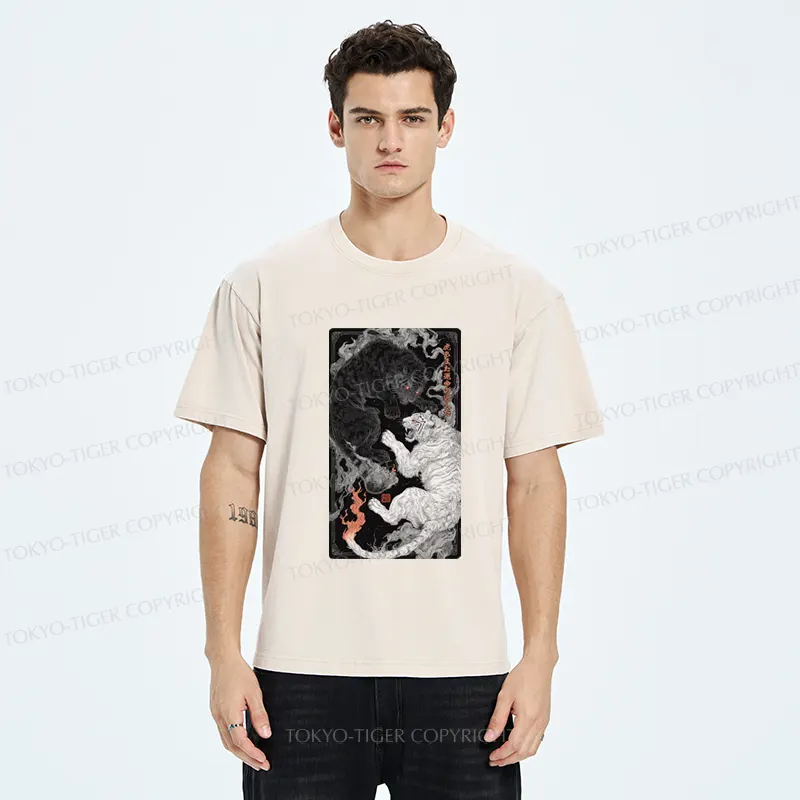 Tokyo-Tiger Tigers Locked In An Epic Battle Washed T-Shirt
