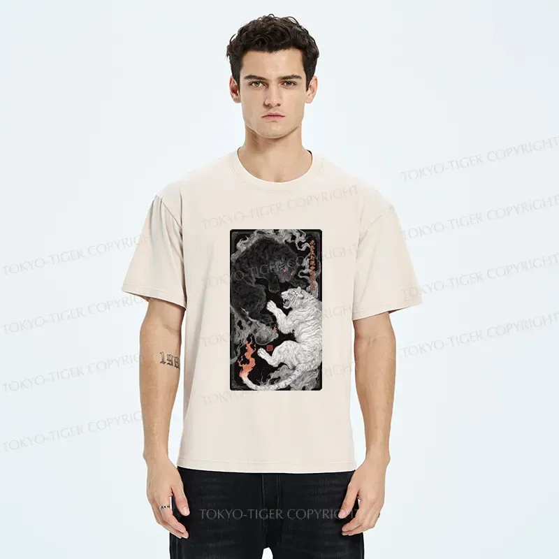 Tokyo-Tiger Tigers Locked In An Epic Battle Washed T-Shirt