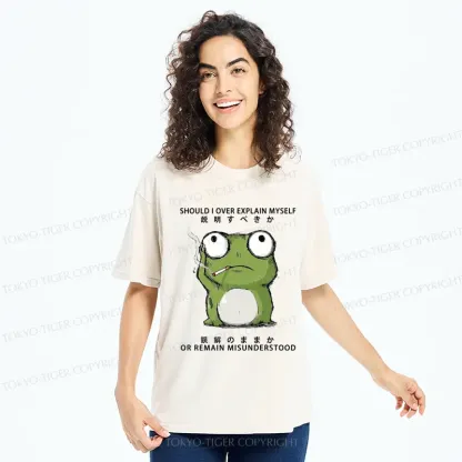 Tokyo-Tiger The Smoking Frog Of Philosophy Washed T-Shirt