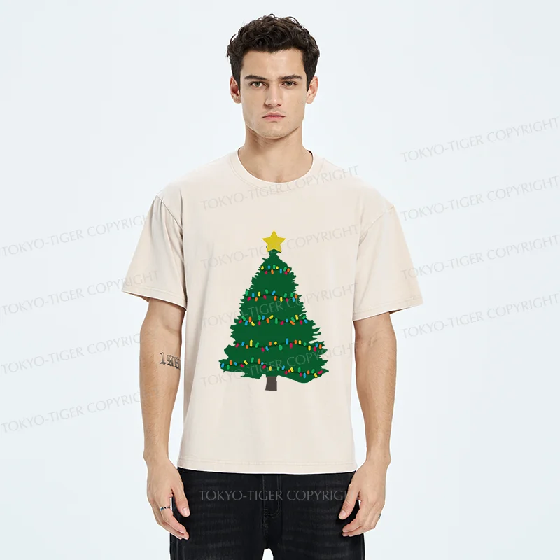 Tokyo-Tiger Christmas Tree Washed T-Shirt