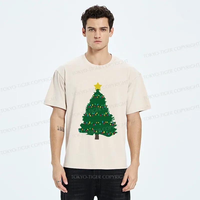 Tokyo-Tiger Christmas Tree Washed T-Shirt