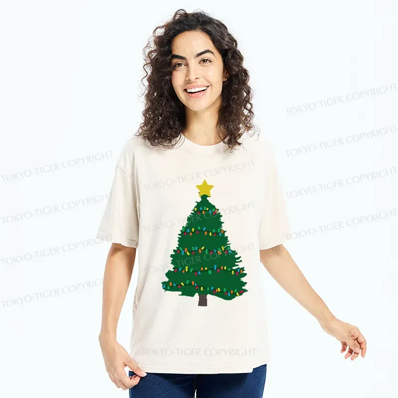 Tokyo-Tiger Christmas Tree Washed T-Shirt