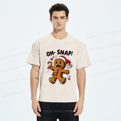 Tokyo-Tiger Oh Snap The Gingerbread Man's Christmas Chaos Washed T-Shirt