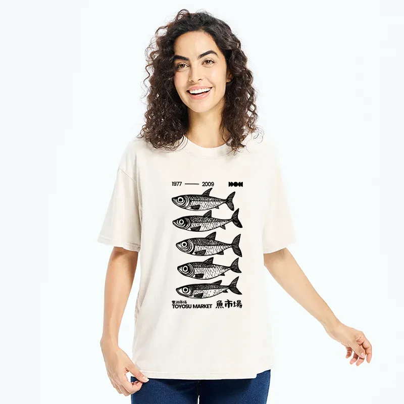 Tokyo-Tiger Tokyo Fish Market Washed T-Shirt