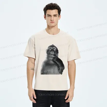 Tokyo-Tiger Thinking Monkey Washed T-Shirt
