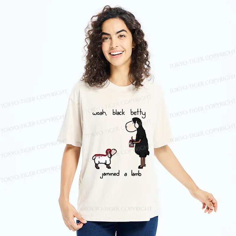 Tokyo-Tiger Spread Jam On The Lamb Washed T-Shirt