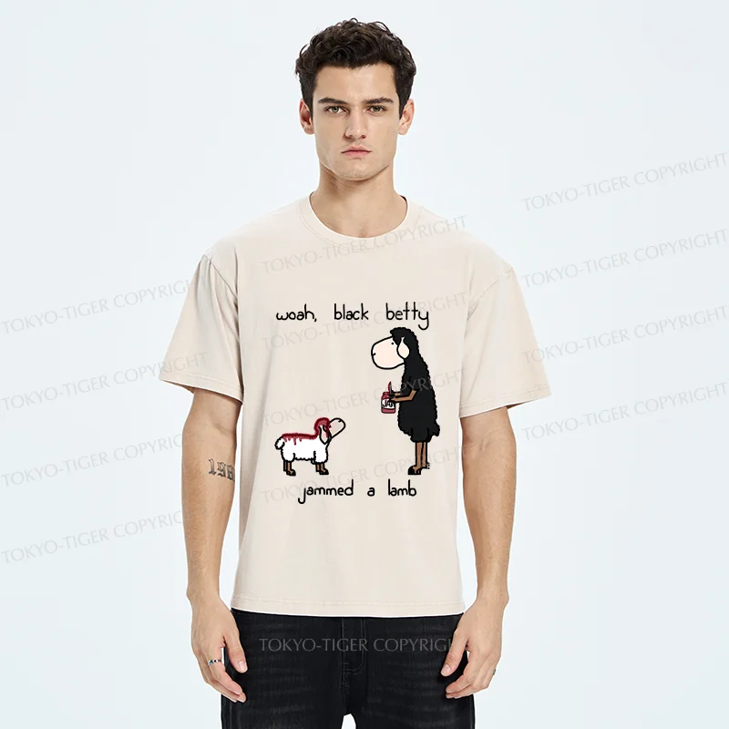Tokyo-Tiger Spread Jam On The Lamb Washed T-Shirt