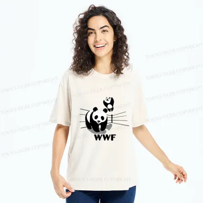 Tokyo-Tiger Wrestling Pandas Meme Washed T-Shirt