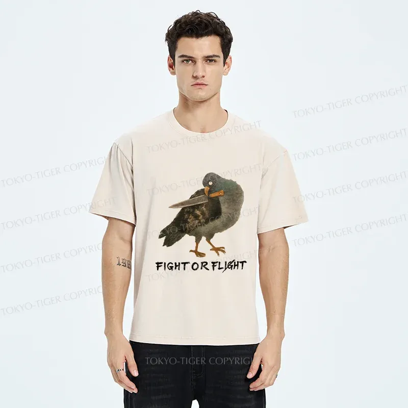 Tokyo-Tiger Rebellious Pigeon Washed T-Shirt