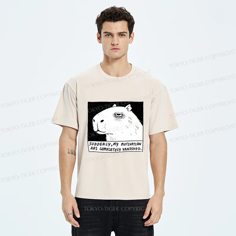 Tokyo-Tiger Power Has Completely Disappeared Washed T-Shirt