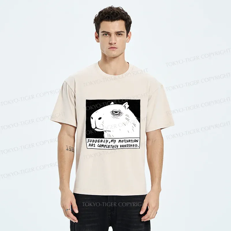 Tokyo-Tiger Power Has Completely Disappeared Washed T-Shirt